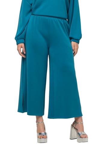 Ulla Popken Damen Sweathose, weites Bein, Elastikbund, Modalmix Hose, kräftiges Petrol, 46-48 von Ulla Popken