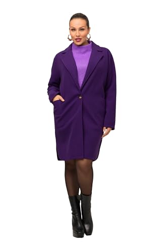 Ulla Popken Damen Sweatmantel mit Schlitzen Sweatjacken, tiefes violett, 46-48 von Ulla Popken