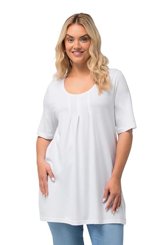 Ulla Popken Damen T-Shirt, Zierfalten, A-Linie, Rundhals, Halbarm, Modal, Schneeweiß, 42-44 EU Ulla Popken Damen T-Shirt, Zierfalten, A-Linie, Rundhals, Halbarm, Modal, Schneeweiß, 42-44 EU von Ulla Popken