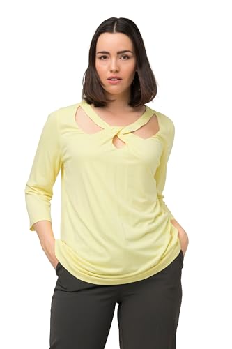 Ulla Popken Damen T-shirt Cutout T Shirts, Zitronengelb, 46-48 EU von Ulla Popken