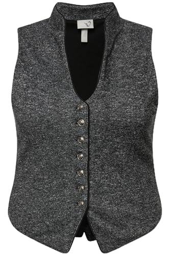 Ulla Popken Damen Trachtenmieder Stehkragen Bluse, Grau Melange, 50 Ulla Popken Damen Trachtenmieder Stehkragen Bluse, Grau Melange, 50 von Ulla Popken