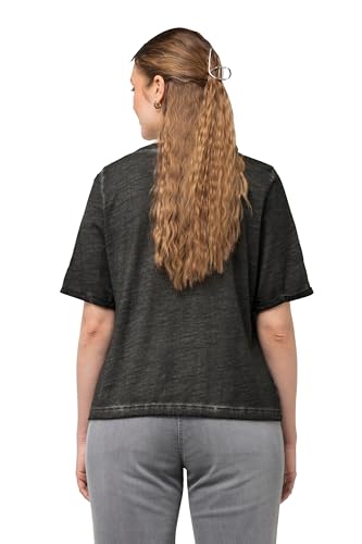 Ulla Popken Damen Tunnelzug und Lurex Herz, Classic T-Shirt, Graphitgrau, 50-52 Ulla Popken Damen Tunnelzug und Lurex Herz, Classic T-Shirt, Graphitgrau, 50-52 von Ulla Popken