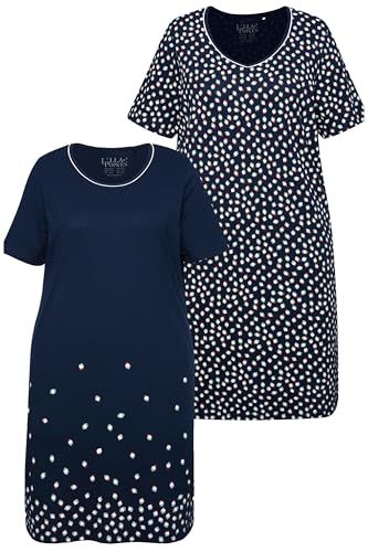 Ulla Popken Damen große Größen Übergrößen Plus Size Bigshirts, 2er-Pack, Punkte, Rundhals/V-Ausschnitt, Halbarm Nachtblau 50+ 830497139-50+ Ulla Popken Damen große Größen Übergrößen Plus Size Bigshirts, 2er-Pack, Punkte, Rundhals/V-Ausschnitt, Halbarm Nachtblau 50+ 830497139-50+ von Ulla Popken