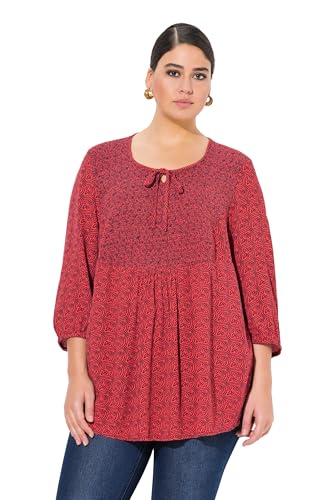Ulla Popken Damen große Größen Übergrößen Plus Size Bluse, A-Linie, Smok-Einsatz, farbiges Minimalmuster neon rot 46+ 841362520-46+ Ulla Popken Damen große Größen Übergrößen Plus Size Bluse, A-Linie, Smok-Einsatz, farbiges Minimalmuster neon rot 46+ 841362520-46+ von Ulla Popken