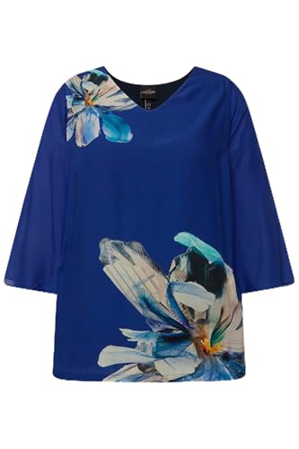 Ulla Popken Damen große Größen Übergrößen Plus Size Bluse, Blüten, Oversized, V-Ausschnitt, 3/4-Glockenärmel Dunkles Saphir 54+ 828536740-54+ Ulla Popken Damen große Größen Übergrößen Plus Size Bluse, Blüten, Oversized, V-Ausschnitt, 3/4-Glockenärmel Dunkles Saphir 54+ 828536740-54+ von Ulla Popken
