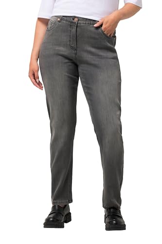 Ulla Popken Damen große Größen Übergrößen Plus Size Boyfriend-Jeans, Weite 5-Pocket-Form, Stretchkomfort Grey Denim 46 825414905-46 von Ulla Popken