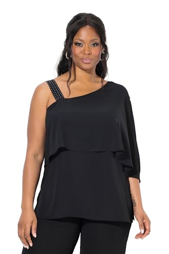 Ulla Popken Damen große Größen Übergrößen Plus Size Chiffon-Bluse, One-Shoulder-Überwurf, A-Linie, 3/4-Arm schwarz 50+ 836057130-50+ Ulla Popken Damen große Größen Übergrößen Plus Size Chiffon-Bluse, One-Shoulder-Überwurf, A-Linie, 3/4-Arm schwarz 50+ 836057130-50+ von Ulla Popken