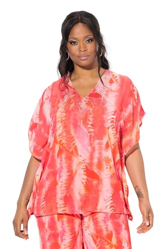 Ulla Popken Damen große Größen Übergrößen Plus Size Chiffonbluse, Feder, doppellagig, V-Ausschnitt, Halbarm Koralle 46+ 836087506-46+ Ulla Popken Damen große Größen Übergrößen Plus Size Chiffonbluse, Feder, doppellagig, V-Ausschnitt, Halbarm Koralle 46+ 836087506-46+ von Ulla Popken