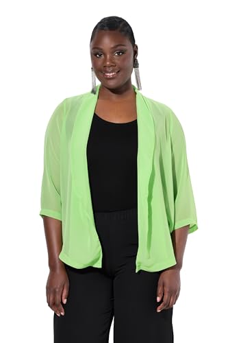 Ulla Popken Damen große Größen Übergrößen Plus Size Chiffonjacke, Oversized, Schalkragen, 3/4-Arm hellgrün 54+ 817211419-54+ Ulla Popken Damen große Größen Übergrößen Plus Size Chiffonjacke, Oversized, Schalkragen, 3/4-Arm hellgrün 54+ 817211419-54+ von Ulla Popken
