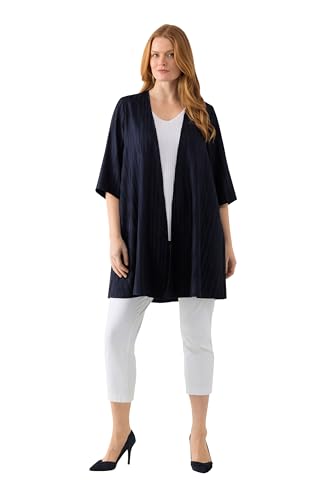 Ulla Popken Damen große Größen Übergrößen Plus Size Easy-Going-Jacke, offene Form, V-Ausschnitt Mattes Nachtblau 50+ 825610136-50+ Ulla Popken Damen große Größen Übergrößen Plus Size Easy-Going-Jacke, offene Form, V-Ausschnitt Mattes Nachtblau 50+ 825610136-50+ von Ulla Popken