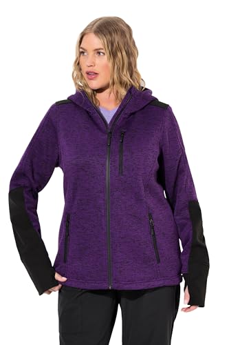 Ulla Popken Damen große Größen Übergrößen Plus Size Fleecejacke, Reflektordruck, Kapuze, Daumenloch dunkle Pflaume 54+ 807800845-54+ Ulla Popken Damen große Größen Übergrößen Plus Size Fleecejacke, Reflektordruck, Kapuze, Daumenloch dunkle Pflaume 54+ 807800845-54+ von Ulla Popken