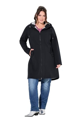 Ulla Popken Damen HYPRAR Softshell, wasserabweisend, Kapuze Longjacke, schwarz, 54-56 Ulla Popken Damen HYPRAR Softshell, wasserabweisend, Kapuze Longjacke, schwarz, 54-56 von Ulla Popken