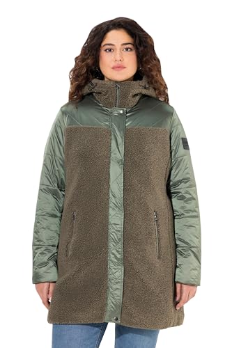 Ulla Popken Damen große Größen Übergrößen Plus Size Jacke, Stepp/Teddyfleece, Kapuze, Zipptaschen Khaki 54+ 833119196-54+ Ulla Popken Damen große Größen Übergrößen Plus Size Jacke, Stepp/Teddyfleece, Kapuze, Zipptaschen Khaki 54+ 833119196-54+ von Ulla Popken
