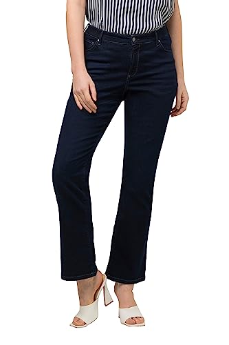 Ulla Popken Damen große Größen Übergrößen Plus Size Jeans, Dark Denim, 5-Pocket-Schnitt, Elastikbund Dunkles Denim 52 817322120-52 von Ulla Popken