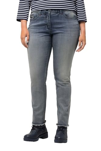 Ulla Popken Damen große Größen Übergrößen Plus Size Jeans Sarah, Fransensaum, schmales Bein, Elastikbund Blue Denim 50 823810902-50 Ulla Popken Damen große Größen Übergrößen Plus Size Jeans Sarah, Fransensaum, schmales Bein, Elastikbund Blue Denim 50 823810902-50 von Ulla Popken