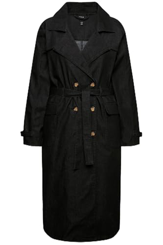 Ulla Popken Damen große Größen Übergrößen Plus Size Jeans-Trenchcoat, Reverskragen, Vintage, doppelreihig Black 46+ 830347100-46+ Ulla Popken Damen große Größen Übergrößen Plus Size Jeans-Trenchcoat, Reverskragen, Vintage, doppelreihig Black 46+ 830347100-46+ von Ulla Popken