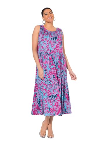 Ulla Popken Damen große Größen Übergrößen Plus Size Jersey-Midikleid, Blüten, gekräuselter Rundhals, ärmellos helles Erika 58+ 839149813-58+ Ulla Popken Damen große Größen Übergrößen Plus Size Jersey-Midikleid, Blüten, gekräuselter Rundhals, ärmellos helles Erika 58+ 839149813-58+ von Ulla Popken