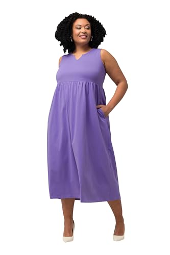 Ulla Popken Damen große Größen Übergrößen Plus Size Jerseykleid, A-Linie, Tunika-Ausschnitt, ärmellos helles lila 58+ 827791830-58+ von Ulla Popken