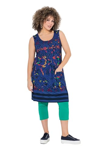 Ulla Popken Damen große Größen Übergrößen Plus Size Jerseykleid, Bedruckt, A-Linie, Rundhals, ärmellos atlantikblau 50+ 840425722-50+ Ulla Popken Damen große Größen Übergrößen Plus Size Jerseykleid, Bedruckt, A-Linie, Rundhals, ärmellos atlantikblau 50+ 840425722-50+ von Ulla Popken