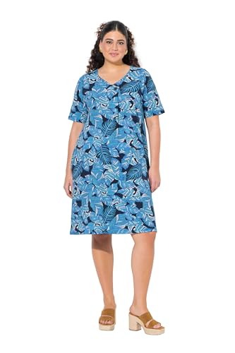 Ulla Popken Damen große Größen Übergrößen Plus Size Jerseykleid, Blätter, A-Linie, V-Ausschnitt, Halabrm Marine 50+ 838482130-50+ Ulla Popken Damen große Größen Übergrößen Plus Size Jerseykleid, Blätter, A-Linie, V-Ausschnitt, Halabrm Marine 50+ 838482130-50+ von Ulla Popken