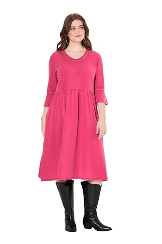 Ulla Popken Damen große Größen Übergrößen Plus Size Jerseykleid, Rollkanten, A-Linie, V-Ausschnitt, 3/4-Arm Ulla Popken Damen große Größen Übergrößen Plus Size Jerseykleid, Rollkanten, A-Linie, V-Ausschnitt, 3/4-Arm von Ulla Popken