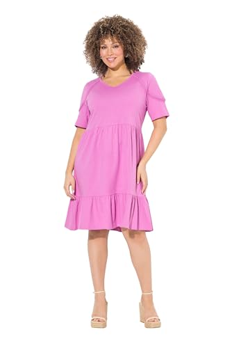 Ulla Popken Damen große Größen Übergrößen Plus Size Jerseykleid, Zierband, A-Linie, V-Ausschnitt, Halbarm kühles pink 42+ 840115807-42+ Ulla Popken Damen große Größen Übergrößen Plus Size Jerseykleid, Zierband, A-Linie, V-Ausschnitt, Halbarm kühles pink 42+ 840115807-42+ von Ulla Popken