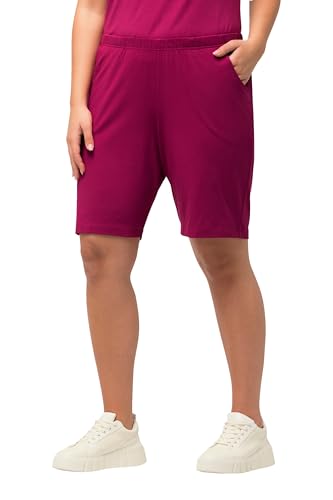 Ulla Popken Damen große Größen Übergrößen Plus Size Jerseyshorts, Taschen, Elastikbund magnolienrot 58+ 818396820-58+ von Ulla Popken