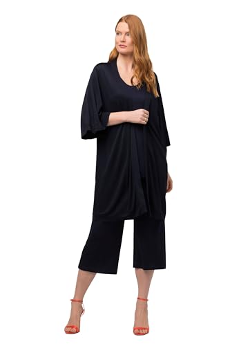 Ulla Popken Damen große Größen Übergrößen Plus Size Kimono, Slinky-Piqué, Stehkragen, Halbarm mitternachts blau 50+ 819371760-50+ von Ulla Popken