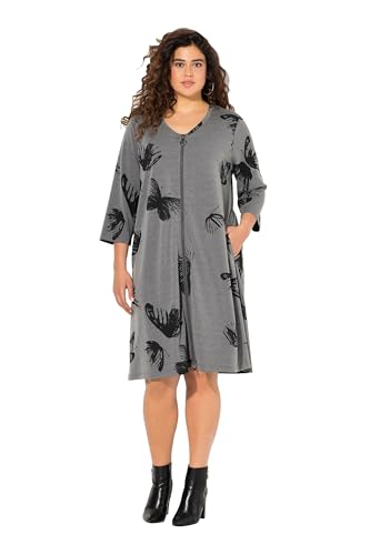 Ulla Popken Damen große Größen Übergrößen Plus Size Kleid, Schmetterlinge, 2-Wege-Zipper, V-Ausschnitt, 3/4-Arm grau Melange 46+ 830812123-46+ Ulla Popken Damen große Größen Übergrößen Plus Size Kleid, Schmetterlinge, 2-Wege-Zipper, V-Ausschnitt, 3/4-Arm grau Melange 46+ 830812123-46+ von Ulla Popken