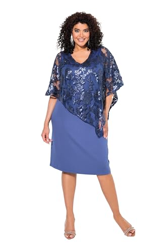 Ulla Popken Damen große Größen Übergrößen Plus Size Kleid, Überwurf, Pailletten, V-Ausschnitt, 3/4-Arm atlantikblau 54+ 825052722-54+ Ulla Popken Damen große Größen Übergrößen Plus Size Kleid, Überwurf, Pailletten, V-Ausschnitt, 3/4-Arm atlantikblau 54+ 825052722-54+ von Ulla Popken