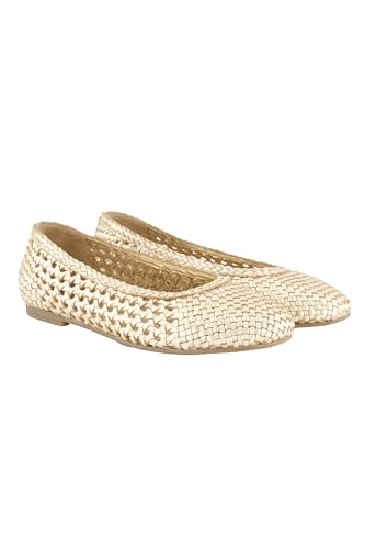 Ulla Popken Damen große Größen Übergrößen Plus Size Leder-Ballerinas, geflochten, Blockabsatz, Weite H Silber-Gold 40 838748635-40 Ulla Popken Damen große Größen Übergrößen Plus Size Leder-Ballerinas, geflochten, Blockabsatz, Weite H Silber-Gold 40 838748635-40 von Ulla Popken