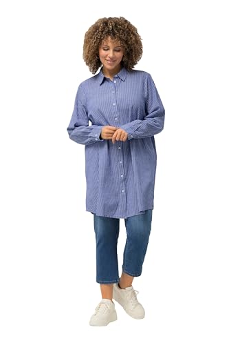 Ulla Popken Damen große Größen Übergrößen Plus Size Longbluse, Streifen, A-Linie, Hemdkragen, Langarm Kobaltblau 54+ 829046760-54+ Ulla Popken Damen große Größen Übergrößen Plus Size Longbluse, Streifen, A-Linie, Hemdkragen, Langarm Kobaltblau 54+ 829046760-54+ von Ulla Popken