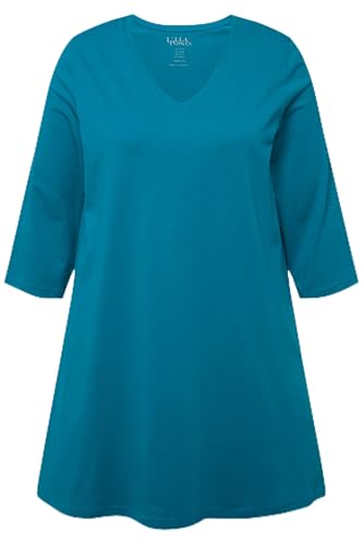 Ulla Popken Damen große Größen Übergrößen Plus Size Longshirt, A-Linie, V-Ausschnitt, 3/4-Arm blaugrün 58+ 825989760-58+ Ulla Popken Damen große Größen Übergrößen Plus Size Longshirt, A-Linie, V-Ausschnitt, 3/4-Arm blaugrün 58+ 825989760-58+ von Ulla Popken