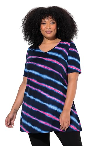 Ulla Popken Damen große Größen Übergrößen Plus Size Longshirt, Batikdruck, A-Linie, V-Ausschnitt, Halbarm Mittelblau 46+ 827366759-46+ Ulla Popken Damen große Größen Übergrößen Plus Size Longshirt, Batikdruck, A-Linie, V-Ausschnitt, Halbarm Mittelblau 46+ 827366759-46+ von Ulla Popken