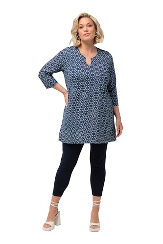 Ulla Popken Damen große Größen Übergrößen Plus Size Longshirt, Blüten, Tunika-Ausschnitt, 3/4-Arm Marine 58+ 832146130-58+ Ulla Popken Damen große Größen Übergrößen Plus Size Longshirt, Blüten, Tunika-Ausschnitt, 3/4-Arm Marine 58+ 832146130-58+ von Ulla Popken