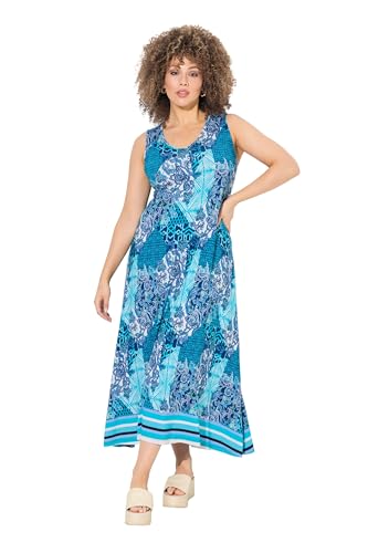Ulla Popken Damen große Größen Übergrößen Plus Size Maxikleid, Patchdruck, A-Linie, V-Ausschnitt, ärmellos tiefes Aqua 54+ 838970740-54+ Ulla Popken Damen große Größen Übergrößen Plus Size Maxikleid, Patchdruck, A-Linie, V-Ausschnitt, ärmellos tiefes Aqua 54+ 838970740-54+ von Ulla Popken