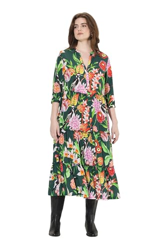 Ulla Popken Damen große Größen Übergrößen Plus Size Maxikleid, Stehkragen, V-Ausschnitt, 3/4-Arm, Knöpfe waldgrün 42+ 826813437-42+ Ulla Popken Damen große Größen Übergrößen Plus Size Maxikleid, Stehkragen, V-Ausschnitt, 3/4-Arm, Knöpfe waldgrün 42+ 826813437-42+ von Ulla Popken