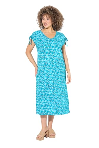 Ulla Popken Damen große Größen Übergrößen Plus Size Midikleid, Blüten, A-Linie, V-Ausschnitt, ärmellos blautürkis 46+ 840041755-46+ Ulla Popken Damen große Größen Übergrößen Plus Size Midikleid, Blüten, A-Linie, V-Ausschnitt, ärmellos blautürkis 46+ 840041755-46+ von Ulla Popken