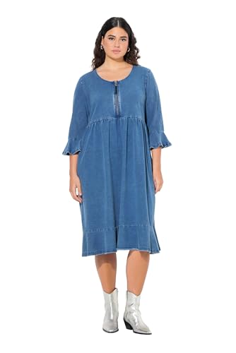 Ulla Popken Damen große Größen Übergrößen Plus Size Midikleid, Zipper, A-Linie, Rundhals, 3/4-Arm Blue Denim 54+ 835716907-54+ Ulla Popken Damen große Größen Übergrößen Plus Size Midikleid, Zipper, A-Linie, Rundhals, 3/4-Arm Blue Denim 54+ 835716907-54+ von Ulla Popken