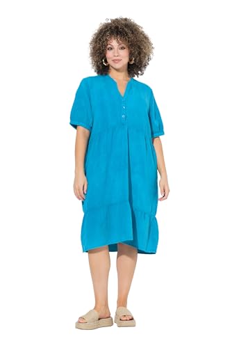 Ulla Popken Damen große Größen Übergrößen Plus Size Musselin-Kleid, A-Linie, Tunika-Ausschnitt, Halbarm tiefes Aqua 50+ 838567740-50+ Ulla Popken Damen große Größen Übergrößen Plus Size Musselin-Kleid, A-Linie, Tunika-Ausschnitt, Halbarm tiefes Aqua 50+ 838567740-50+ von Ulla Popken