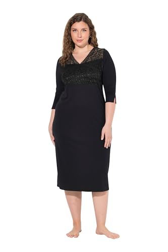 Ulla Popken Damen große Größen Übergrößen Plus Size Nachthemd, Spitzeneinsatz, V-Ausschnitt, 3/4-Arm schwarz 42+ 832325100-42+ Ulla Popken Damen große Größen Übergrößen Plus Size Nachthemd, Spitzeneinsatz, V-Ausschnitt, 3/4-Arm schwarz 42+ 832325100-42+ von Ulla Popken