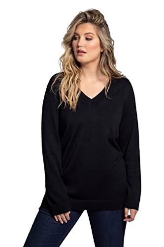 Ulla Popken, Damen, große Größen, Pullover, V-Ausschnitt, Langarm, weicher Feinstrick von Ulla Popken