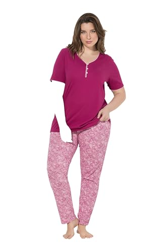 Ulla Popken Damen große Größen Übergrößen Plus Size Pyjama, Zierkante, Spitzendruck, Halbarm Ulla Popken Damen große Größen Übergrößen Plus Size Pyjama, Zierkante, Spitzendruck, Halbarm von Ulla Popken