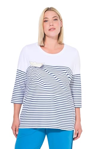 Ulla Popken Damen große Größen Übergrößen Plus Size Shirt, Ringel, Papierboot, U-Boot-Ausschnitt, 3/4-Arm schneeweiß 58+ 837028200-58+ Ulla Popken Damen große Größen Übergrößen Plus Size Shirt, Ringel, Papierboot, U-Boot-Ausschnitt, 3/4-Arm schneeweiß 58+ 837028200-58+ von Ulla Popken