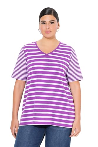 Ulla Popken Damen große Größen Übergrößen Plus Size Shirt, Ringelmix, A-Linie, V-Ausschnitt, Halbarm lila 50+ 814061824-50+ Ulla Popken Damen große Größen Übergrößen Plus Size Shirt, Ringelmix, A-Linie, V-Ausschnitt, Halbarm lila 50+ 814061824-50+ von Ulla Popken