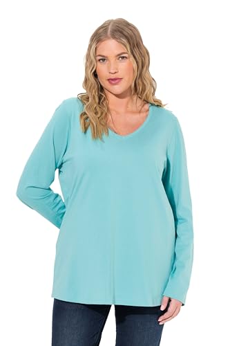 Ulla Popken Damen Shirt, Slim, V-Ausschnitt, Langarm, Mintgrün, 58-60 EU Ulla Popken Damen Shirt, Slim, V-Ausschnitt, Langarm, Mintgrün, 58-60 EU von Ulla Popken