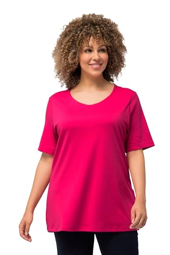 Ulla Popken Damen große Größen Übergrößen Plus Size Shirt, doppellagige Vorderseite, Slim, Rundhals, Halbarm magentapink 58+ 810528528-58+ Ulla Popken Damen große Größen Übergrößen Plus Size Shirt, doppellagige Vorderseite, Slim, Rundhals, Halbarm magentapink 58+ 810528528-58+ von Ulla Popken