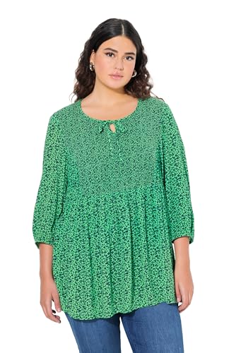 Ulla Popken Damen große Größen Übergrößen Plus Size Smokbluse, Blüten, A-Linie, Rundhals, 3/4-Arm mintgrün 54+ 835472437-54+ Ulla Popken Damen große Größen Übergrößen Plus Size Smokbluse, Blüten, A-Linie, Rundhals, 3/4-Arm mintgrün 54+ 835472437-54+ von Ulla Popken