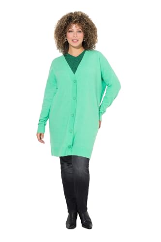 Ulla Popken Damen große Größen Übergrößen Plus Size Strickjacke, Boxy Fit, V-Ausschnitt, Knopfleiste blaugrün 46+ 835734428-46+ Ulla Popken Damen große Größen Übergrößen Plus Size Strickjacke, Boxy Fit, V-Ausschnitt, Knopfleiste blaugrün 46+ 835734428-46+ von Ulla Popken
