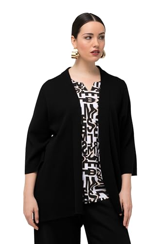 Ulla Popken Damen große Größen Übergrößen Plus Size Strickjacke, Oversized, offene Form, Schalkragen, Halbarm schwarz 54+ 832192100-54+ Ulla Popken Damen große Größen Übergrößen Plus Size Strickjacke, Oversized, offene Form, Schalkragen, Halbarm schwarz 54+ 832192100-54+ von Ulla Popken